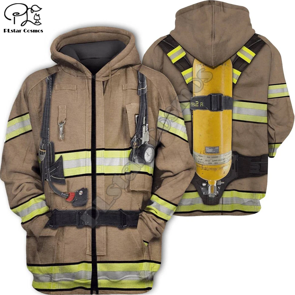  New Men Women Firefighter print 3D Hoodies Funny fireman Sweatshirt Fashion cosplay Hooded Long Sle