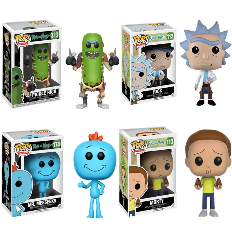 

Funko Pop Pickle Rick and Morty Mr.meeseeks Pickle Rick Toys Action Figurine Toys for Kids birthday Christmas Gifts