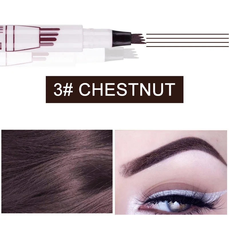 Microblading татуировки бровей чернила Ручка Вилка кончик эскиз усилитель Водонепроницаемый бровей Макияж карандаш V9-Drop