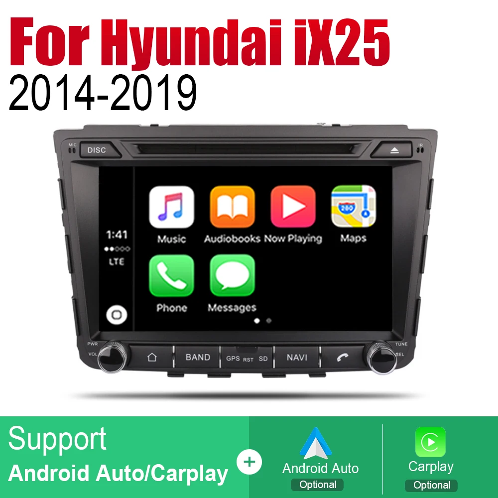 Автомагнитола 2 Din на Android для Hyundai iX25 Creta 2014 2015 2016 2017 2018 2019 автомобильный