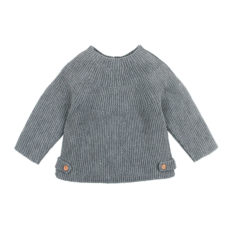Pullover Gray Модная одежда с длинными рукавами вязаные кардиганы для маленьких мальчиков и девочек, пуловер, Свитера зимние теплые для детей, пальто с капюшоном для малышей - Цвет: Pullover Gray