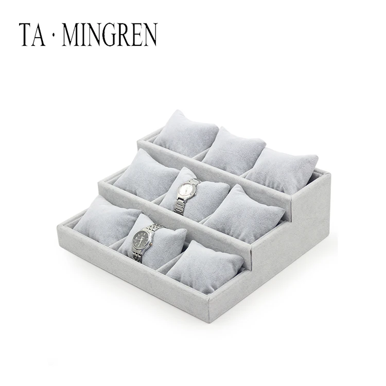 

Best selling fashion velvet pillow cushion watch display plate wholesale can be customized high simple