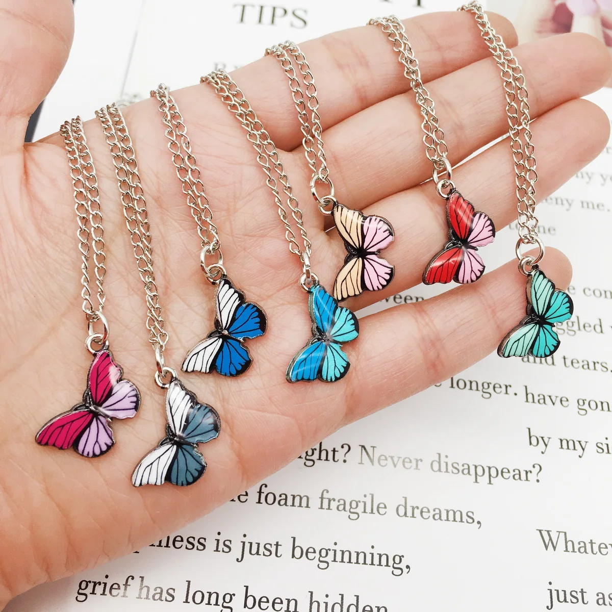 enamel butterfly necklace – Marlyn Schiff, LLC