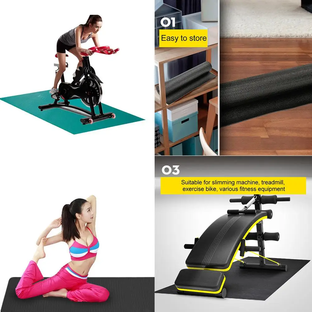 Treadmill Mat Exercise Fitness Gym Equipment Protector Bike Yoga Mat Floor 