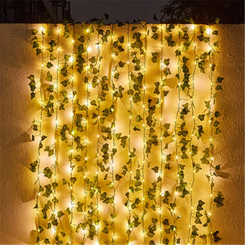 Led Green Plant Decorative Lights Flashing Lights Lantern String Solar Waterproof Balcony Courtyard Room Atmosphere Festival. solar deck post lights