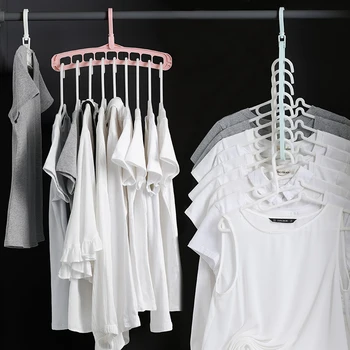 

Nine-hole Rotating Magic Hanger Multi-function Folding Hanger Wardrobe Drying Clothes Space-saving Vertical Rack Clothes Hanger