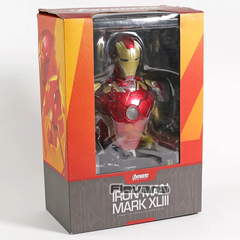 Toy Iron Man Vinyle Demi-Longueur Buste Statue MK43MK42MK7 Lumineux Modèle Jouet Ornements Haute 23 CM MK42