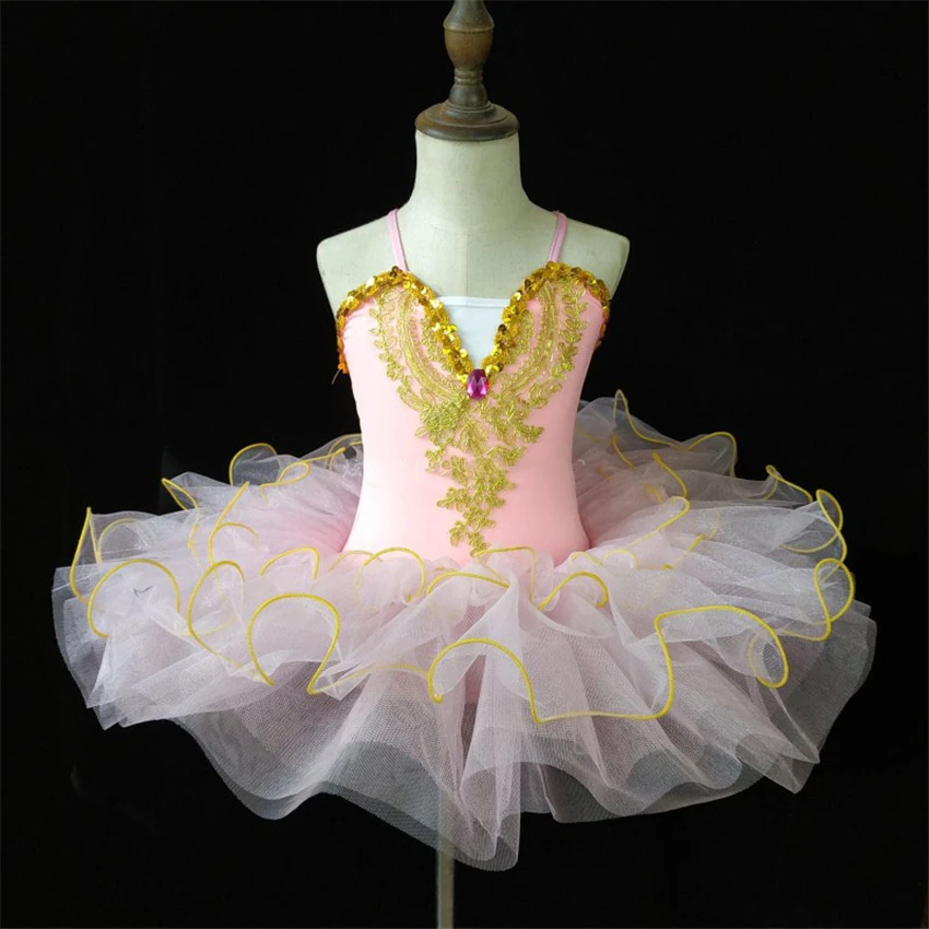 

Children Gymnastics Leotard for Girls Ballet Dress Tutu Swan Lake Dance Costume Kid Ballerina Professional Stage Party Dancewear