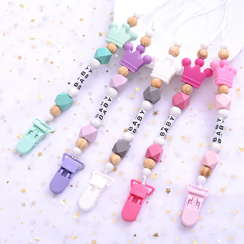 New 5 Colors Baby Teether Handmade Making Pacifier Clips Holder Chains