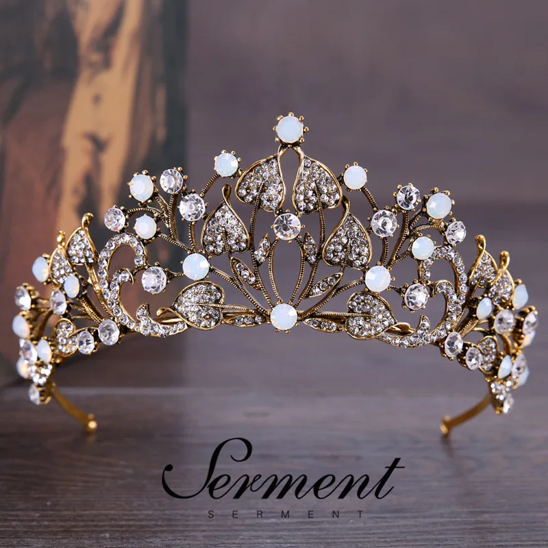 

SERMENT Charm Fashion Princess Tiara White Crystal Bridal Crown Tiaras Love Bridal Wedding Party Accessiories Hair Jewelry