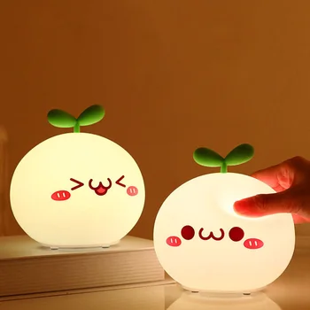 

USB LED Night Light Lamp Soft Silicon Touch Sensor Cartoon 5V 1200mAh Working Kids Cute Night Light Household Cute Night Light