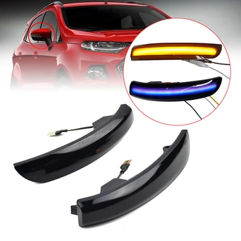 

Blue For Ford Kuga II DM2 Van Escape EcoSport 2013-2019 Dynamic LED Blinker Indicator Side Mirror Turn Light Signal Repeater