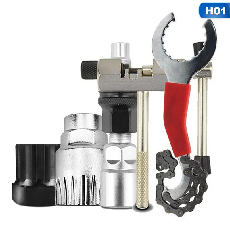 

5pcs/set MTB Bike Repair Tool Kits Chain Bottom Bracket Lockring Remover Crank Puller Chain Cutter Splitter Breaker Maintenance