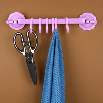 

NEW Adjustable Hook Rack Double Suction Cup Towel Rack Hanging Shelves Hook Holder Lock Type Sucker Kitchen Bathroom Accessories