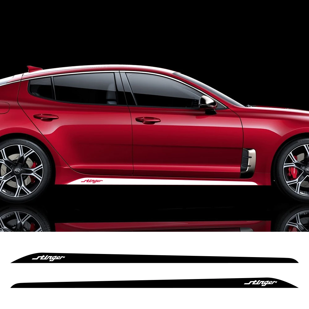 2 шт. для KIA Stinger двери автомобиля длинные боковые полосы наклейки Автомобильная виниловая пленка украшения наклейки DIY автомобильные принадлежности для тюнинга