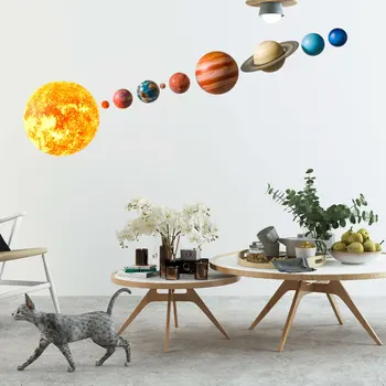

Y1576B Two-Piece Solar System Planet Cool Wall Background Wall Decoration Waterproof Adhesive Paper Customizable