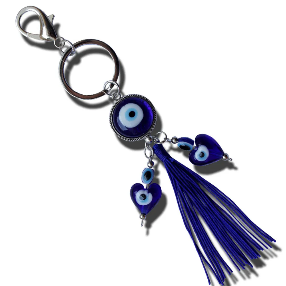 

Original Turkish Blue Evil's Eyes Keychain Bag Jewelry New Gifts Home Decor Demon Eye Tassel Ornaments Wall Hangings