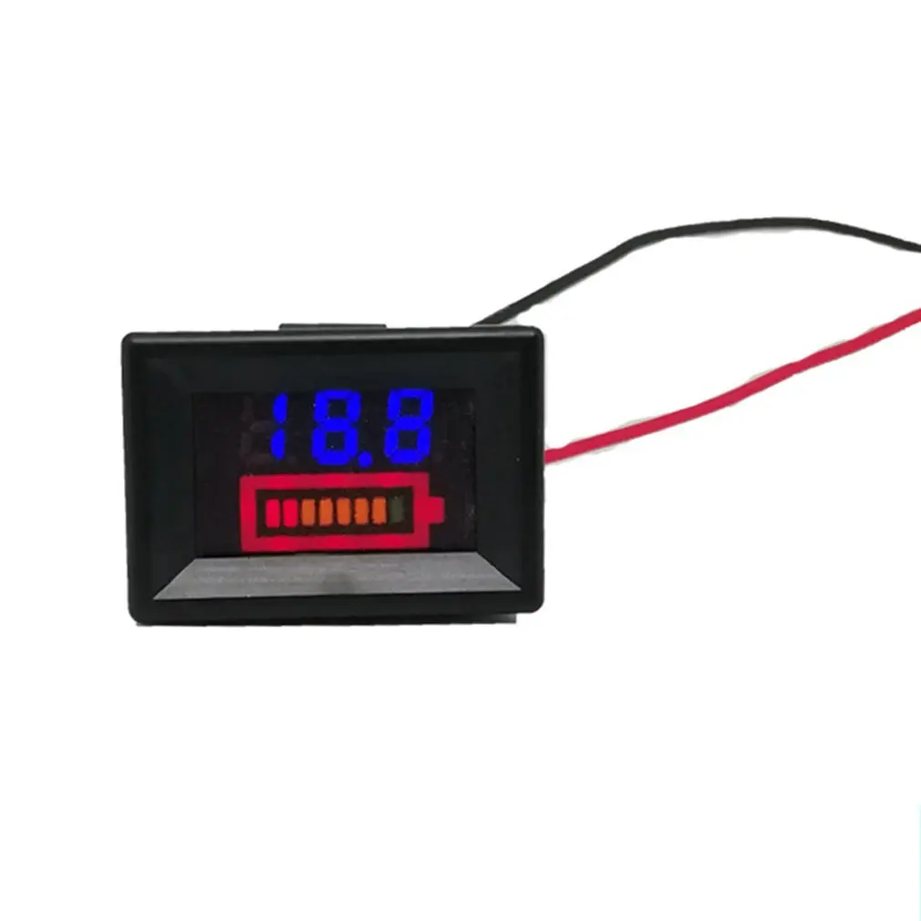 0.36inch 5-130V Battery Charge Level Indicator Battery Tester Lithium Battery Capacity Meter LED Tester Voltmeter Dual Display