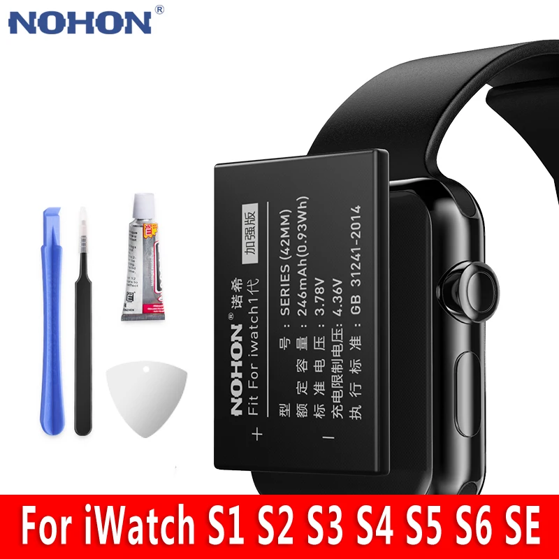 Аккумулятор NOHON A2059 A1850 A1875 A1847 A1761 для Apple Watch Series SE 6 5 4 3 2 1 38 мм 40 44 S6 S5 S4 S3 S2 S1 Bateria |
