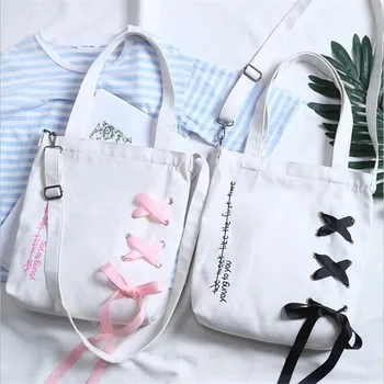 

Girl Canvas Tote Ladies Shoulder Bag Fashion School Books Travel Messenger Bag Portable Designer Handbags High Quality 6 Colors