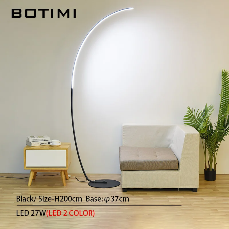 Black BOTIMI дизайнер 220V СВЕТОДИОДНЫЙ торшер для Гостиная белый отель Спальня стоящий светильник черный рядом с Lighitng настенные светильники - Цвет абажура: Black