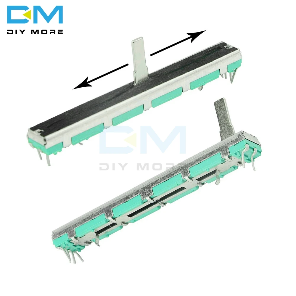 B103 B10K Ohm Potentiometer 10K 75mm SC6080GH Slide Adjustment Double Rotary Carbon Film Resistor 5PCS