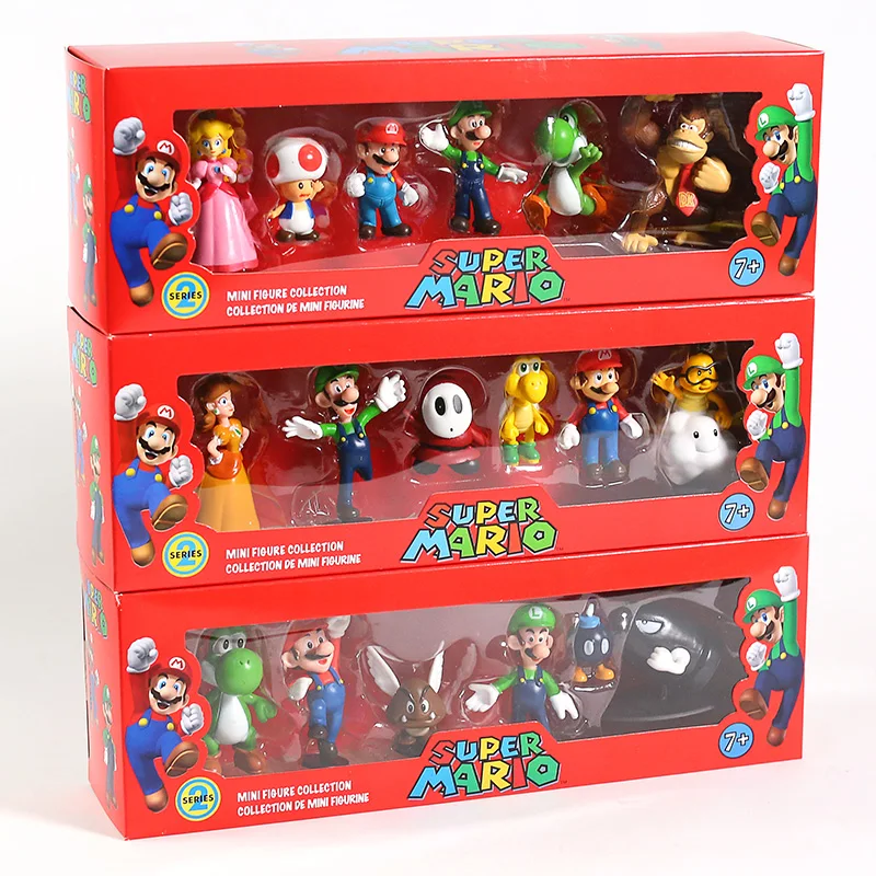 Игрушки Фигурки Super Mario Bros Братья Марио Луиджи Йоши коопа Ослик Конг персик Дейзи