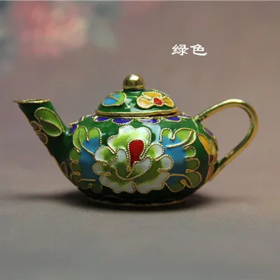 Beijing Cloisonne(Small Teapot) Enamel Handicraft with Chinese Characteristics - Цвет: Зеленый
