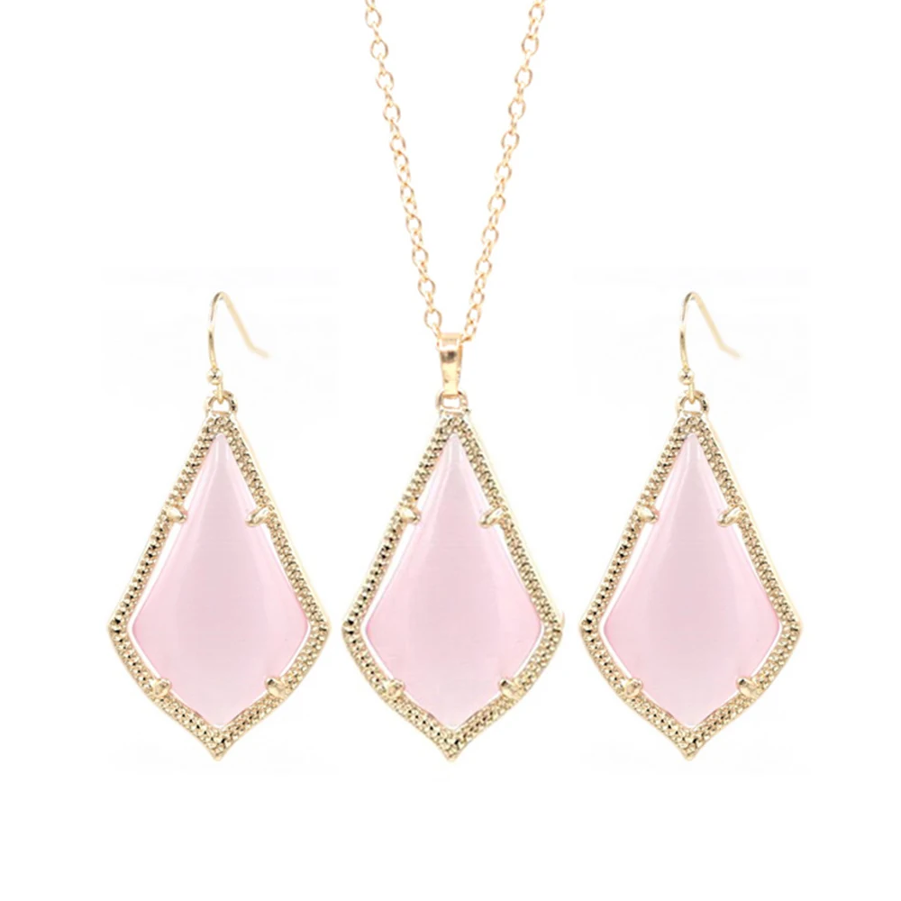 Лидер продаж 2019 подвеска в виде капли воды с инкрустацией кошачий глаз комплект