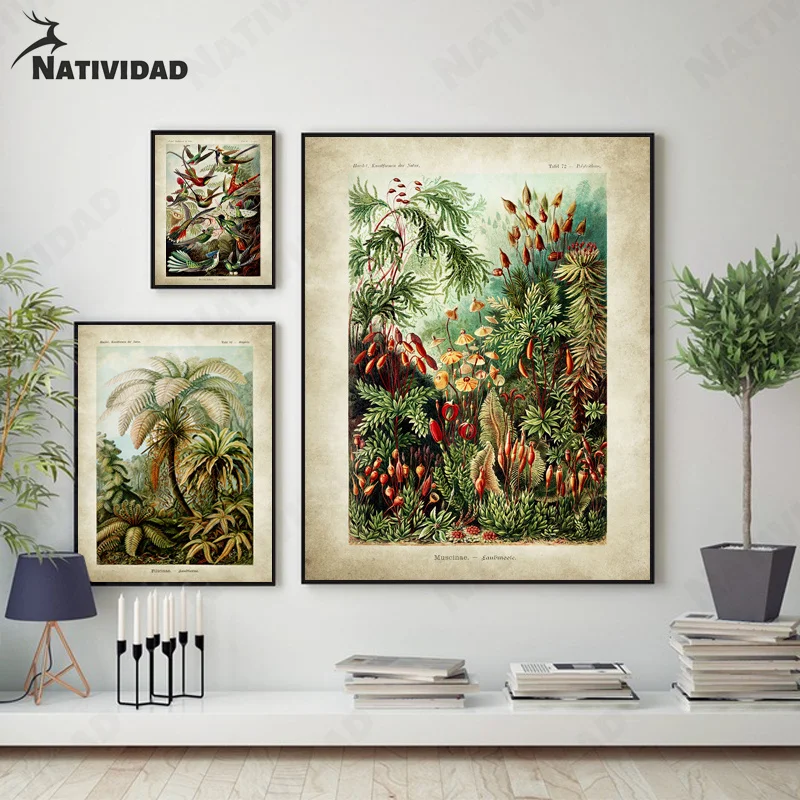 

Retro Primitive Forest Canvas Painting Impression Animal Plant Print Poster Art Wall Bedroom Living Room Study Home Decoration