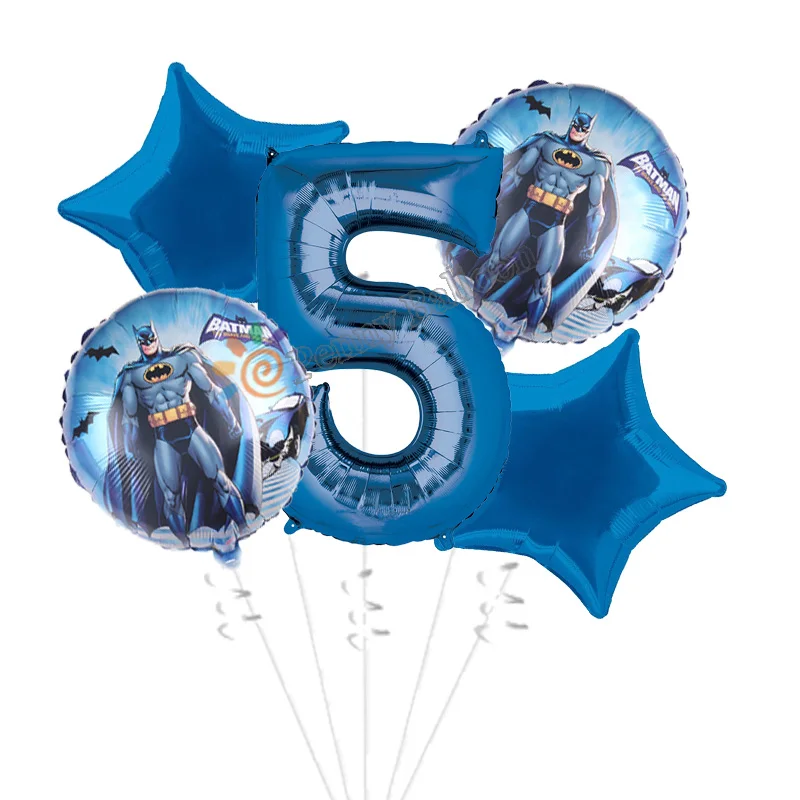 5 шт. Мстители Человек-паук Бэтмен Железный человек воздушный шар супер герой Heliunm баллон 1-й день рождения игрушки-украшения для детей
