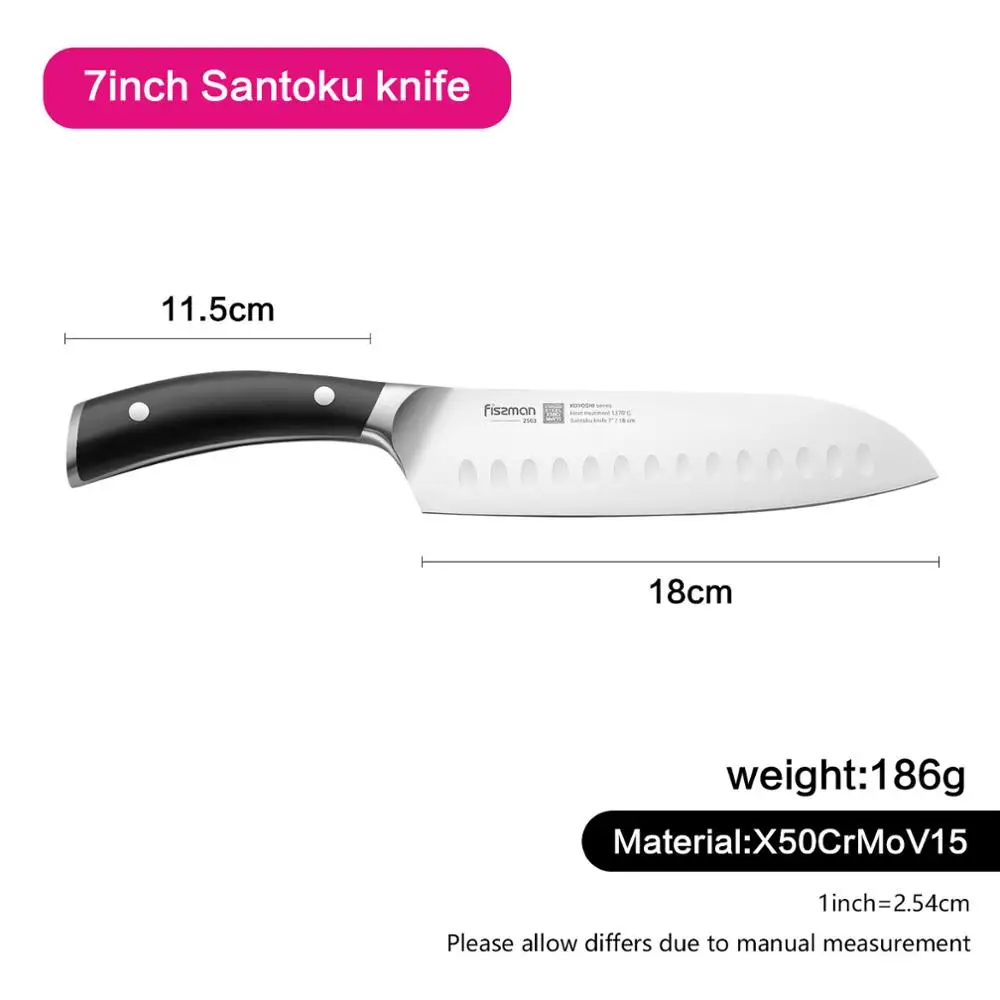 Нож FISSMAN Santoku KOYOSHI серии высокоэффективные кухонные ножи из немецкой стали - Цвет: Model 2503