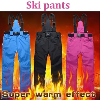 

Ski Pants 2018 New 3 Color Cotton Polyester Braze UV Protection Windproof Anti Fog Outdoor Sport Snowboard Strapless Pants