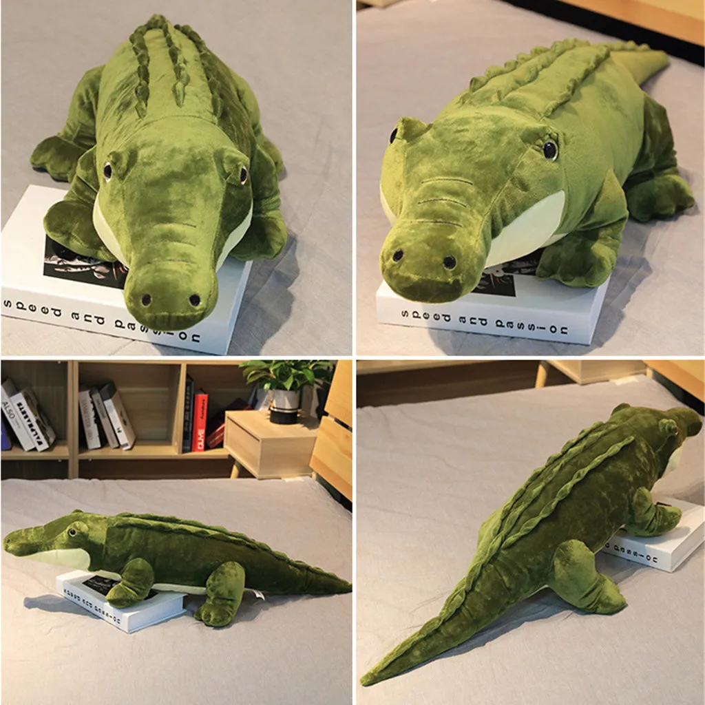 Simulation Crocodile Plush Toys Stuffed Soft Animals Plush Cushion Pillow Doll Home Decoration Gift for Children Sleeping Pad