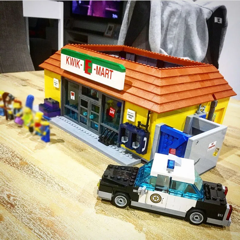 16004 фильм серии Kwik-E-Mart дом модель строительные блоки кирпичи совместимые 71016 игрушки для детей
