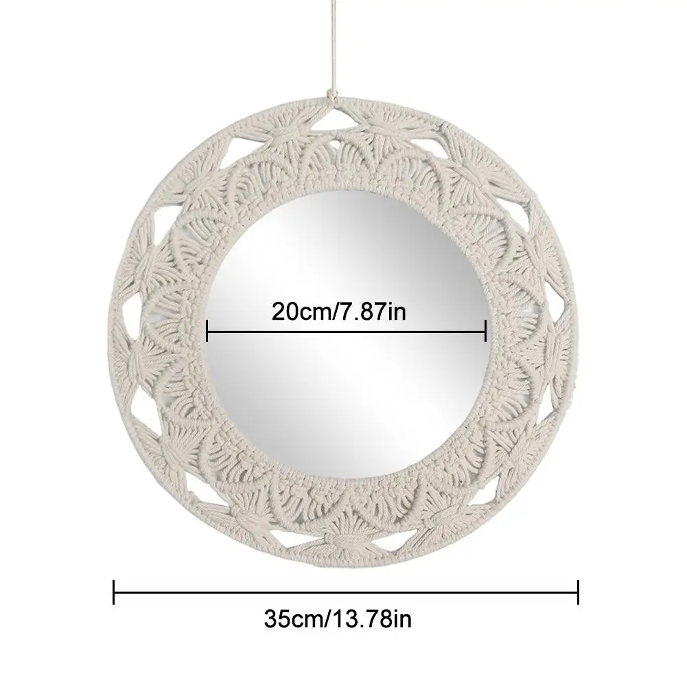 Ротанговое зеркало инновационное художественное украшение круглое зеркало для макияжа Туалетная ванная комната скандинавского цвета плетеное Настенное подвесное зеркало - Цвет: B