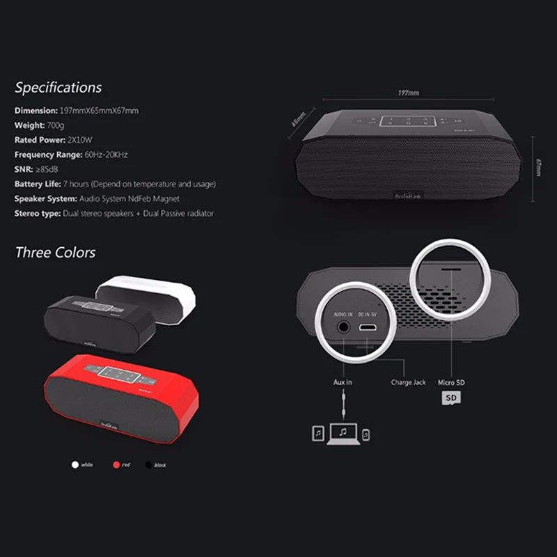 BroadLink MS1 динамик Smart Online Musics DLNA QPlay аудио в микро SD режимах настройки сигнализации мини портативные беспроводные звуковые колонки