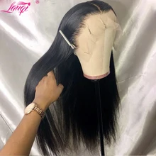 Lanqi Pre Plucked 13x4x1 T Part Lace Frontal Wig Long 30 Inch Brazilian Bone Straight Lace Front Human Hair Wigs For Women