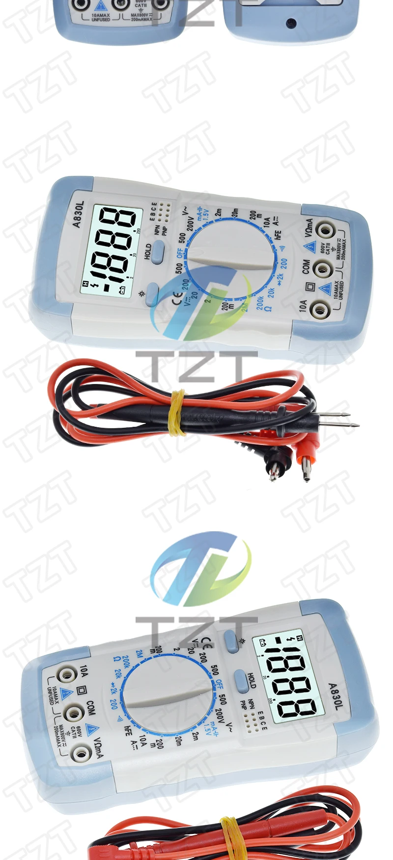 TZT 1/2 Stück A830L LCD Digitaler Strom-Spannungs-Tester Modul zur Erkennung von Gleich- und Wechselspannung sowie Frequenz – Detail 10