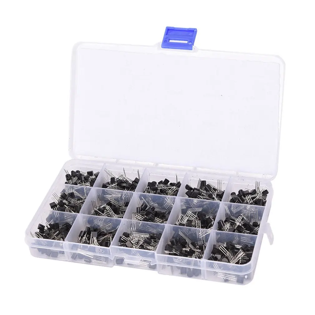 

15 Values 600pcs NPN PNP Transistor TO-92 Power Transistor Assortment Kit Transistor Pack Three Pin Transistors