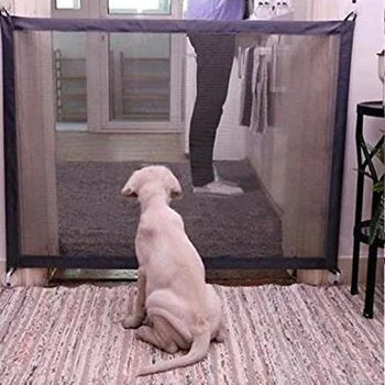 

Newest Pet Fence Barrier Dog Enclosure Magic Gate Portable Foldable Mesh Net Cat Protection Guard Baby Safety Gate pet supplies