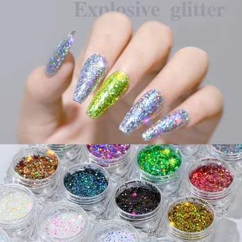 

12 Colors Change Nail Powder Pink Fantasy Shiny Powder Mix Suit Colorful Nails