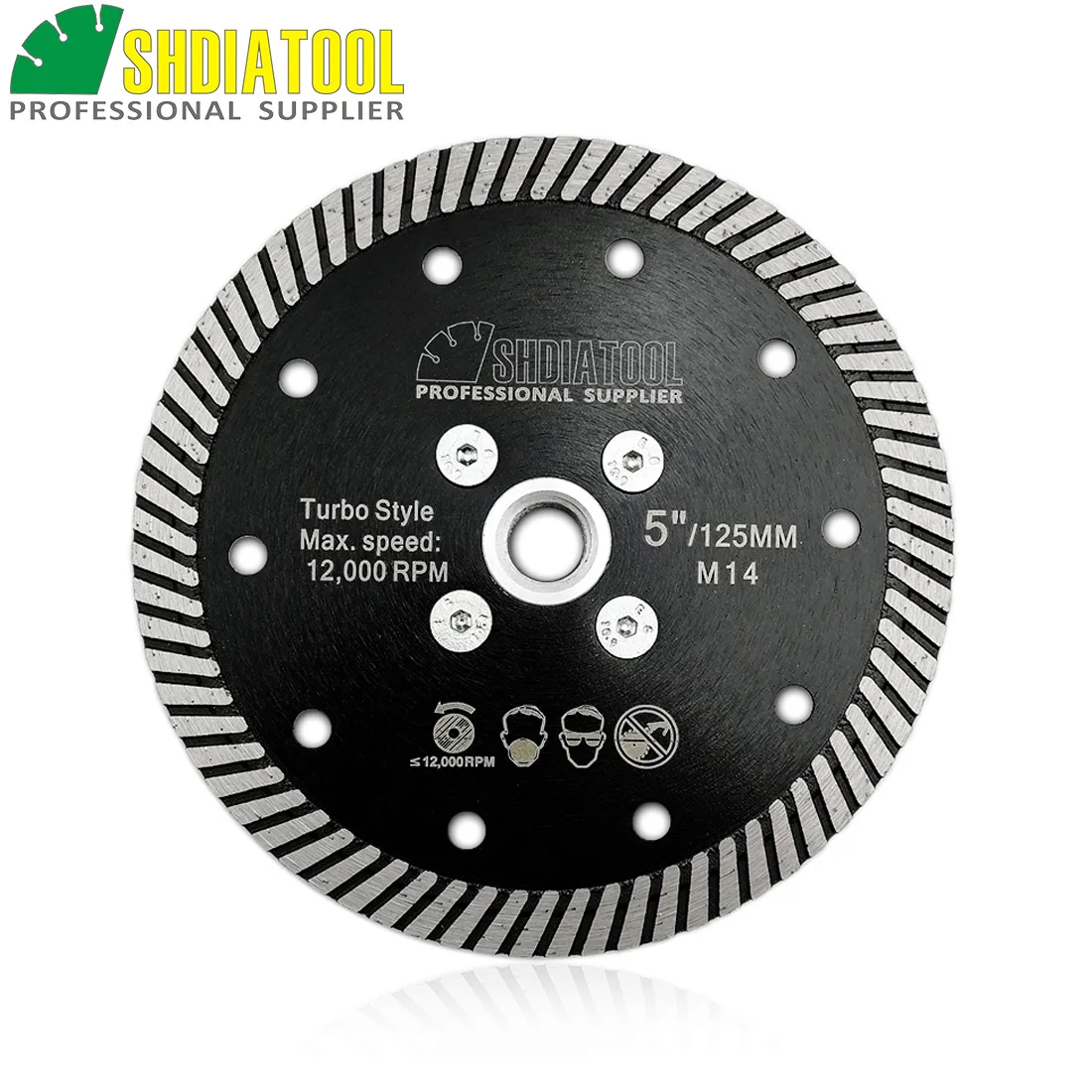 SHDIATOOL Dia 5/125mm Diamond Hot Pressed Narrow Turbo Blade With M14 Thread Cutting Disc For Granite Marble Concrete Masonry shdiatool 2pcs 9 230mm diamond blades cutting disc hot pressed turbo blade with slant protection teeth stone concrete wheel