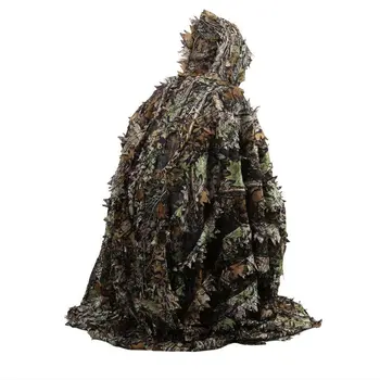 

Lifelike 3D Leaves Camouflage Poncho Cloak Stealth Suits Outdoor Woodland CS Game Clothing for Hunting Shooting Birdwatching Set
