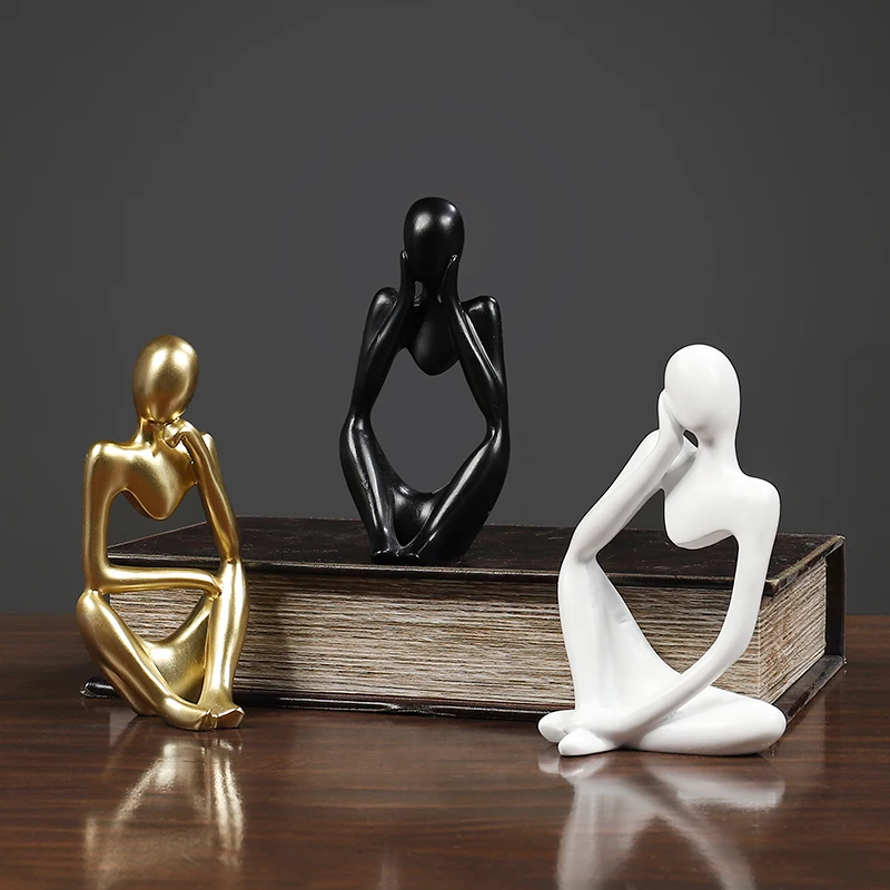 Mini Statue de personnage, Sculpture abstraite en résine, décoration de la maison, du salon, mobilier de bureau