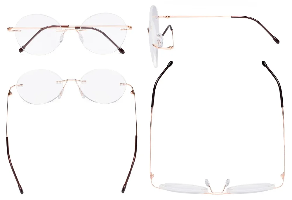 RWK9910 очки для чтения без оправы, женские круглые очки для чтения без оправы, мужские