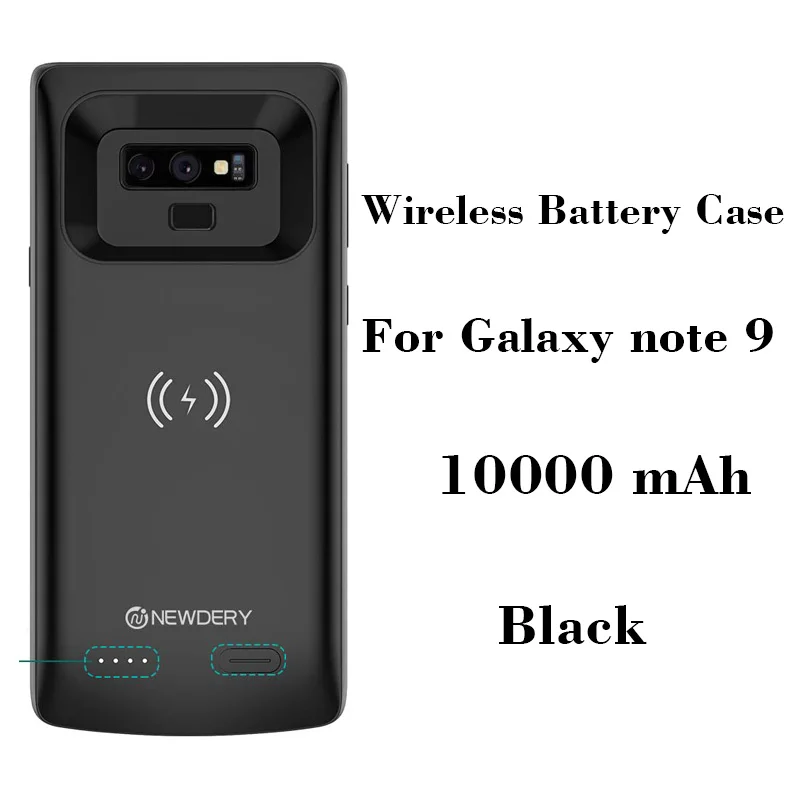 Note 9 Black NEWDERY 10000 мАч Note 9 S10 plus чехол для аккумулятора Qi беспроводной зарядный чехол для samsung Galaxy note 9 S10 plus - Цвет: Note 9 Black