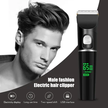 

100-240V Hair Clipper USB Charging Electric Trimmer Low Noise Design Hair Cutting Machine With LED Display 41