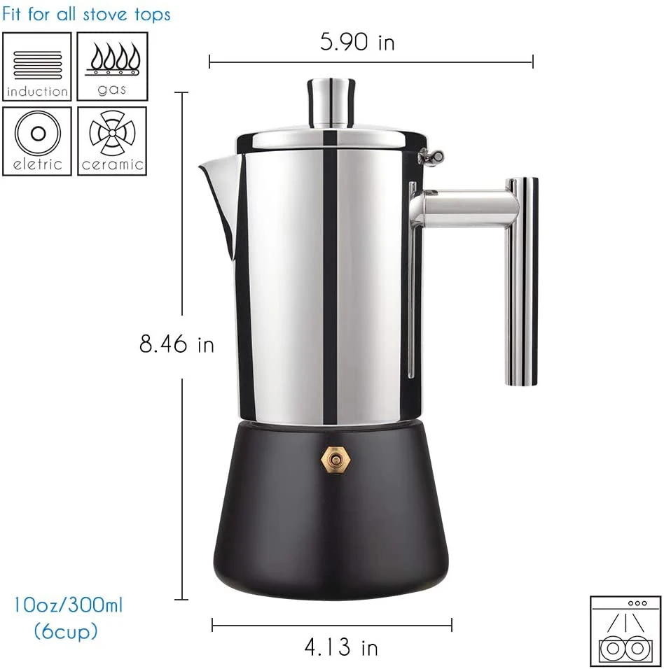 Tropisch Microbe tuin Rvs Gasfornuis Espresso Maker Moka Pot Cubaanse Koffiezetapparaat  Italiaanse Espresso Maker Voor Inductie Gas Of Elektrische  Kachels|Koffiepotten| - AliExpress