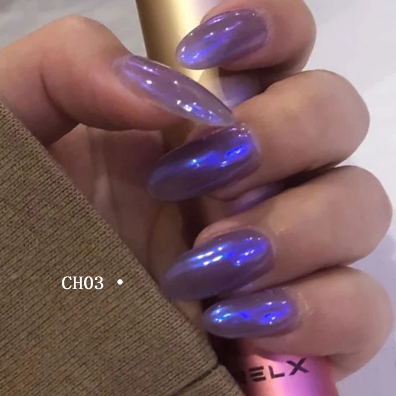 1g/box Transparent Nail Glitter Mirror Aurora Neon Powders Dust Chameleon Nail Art chromium Pigment Dipping Powder Decoration